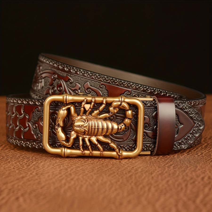 Men's Vintage Automatic Buckle Cowhide Belt